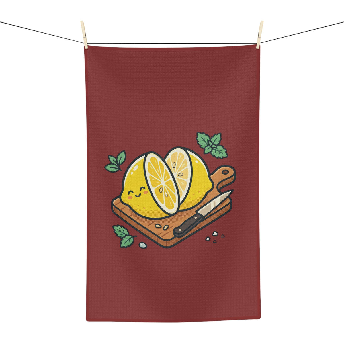 Lemon Kitchen Tea Towel with Cutting Board Design – Designed by Jonathan