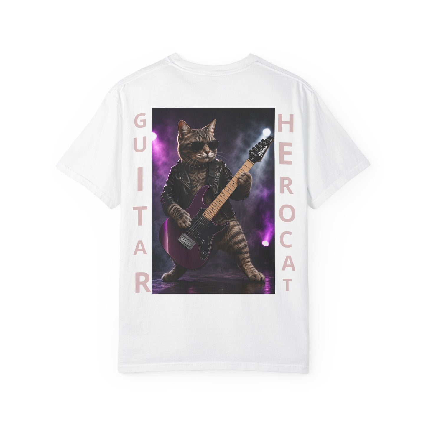 Retro Cat Playing Electric Guitar Graphic Tee - Designed by Osnel