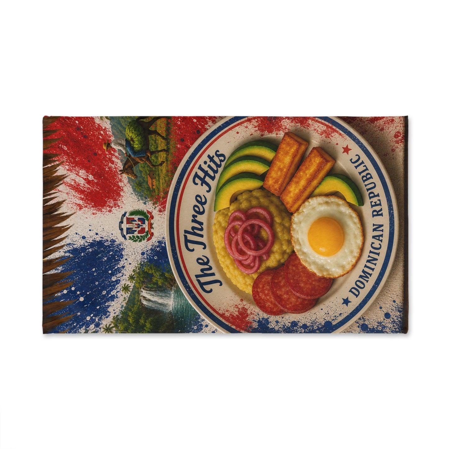 Vibrant Dominican-Inspired Art Hand Towel – Caribbean Bathroom Decor by Bioff