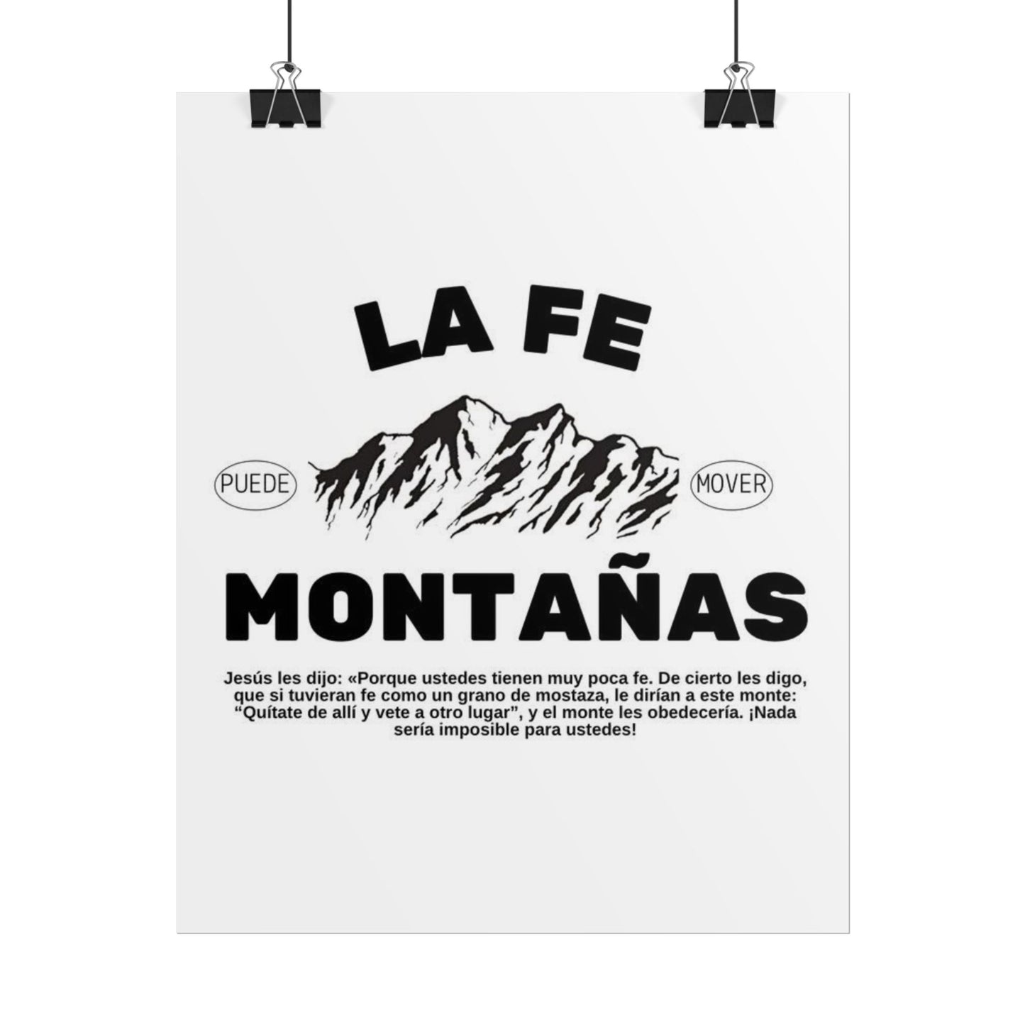 Faith That Moves Mountains – Inspirational Spanish Poster  Designed by Ana