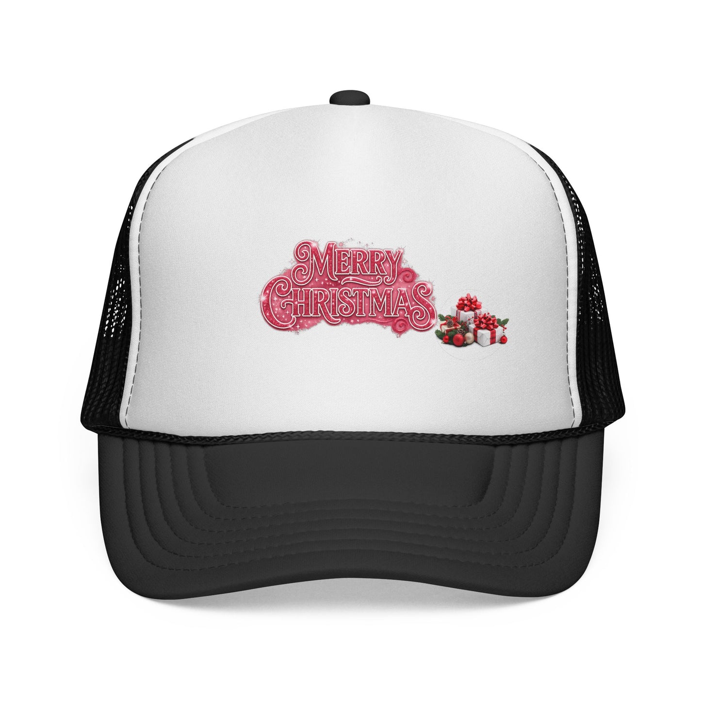 Merry Christmas Trucker Cap | Festive Holiday Mesh Hat | Designed by Osnel