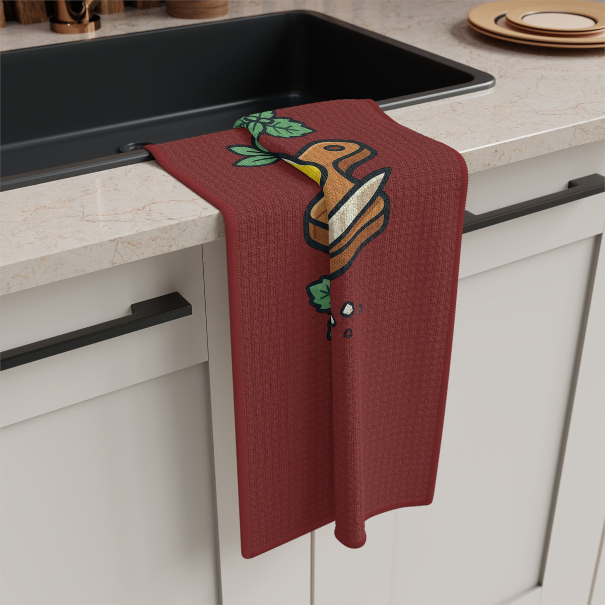 Lemon Kitchen Tea Towel with Cutting Board Design – Designed by Jonathan
