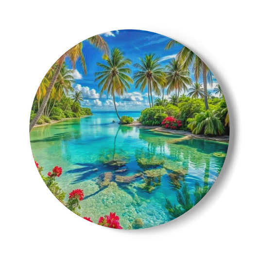 Tropical Lagoon Ceramic Coaster – Designed by Ezequiel