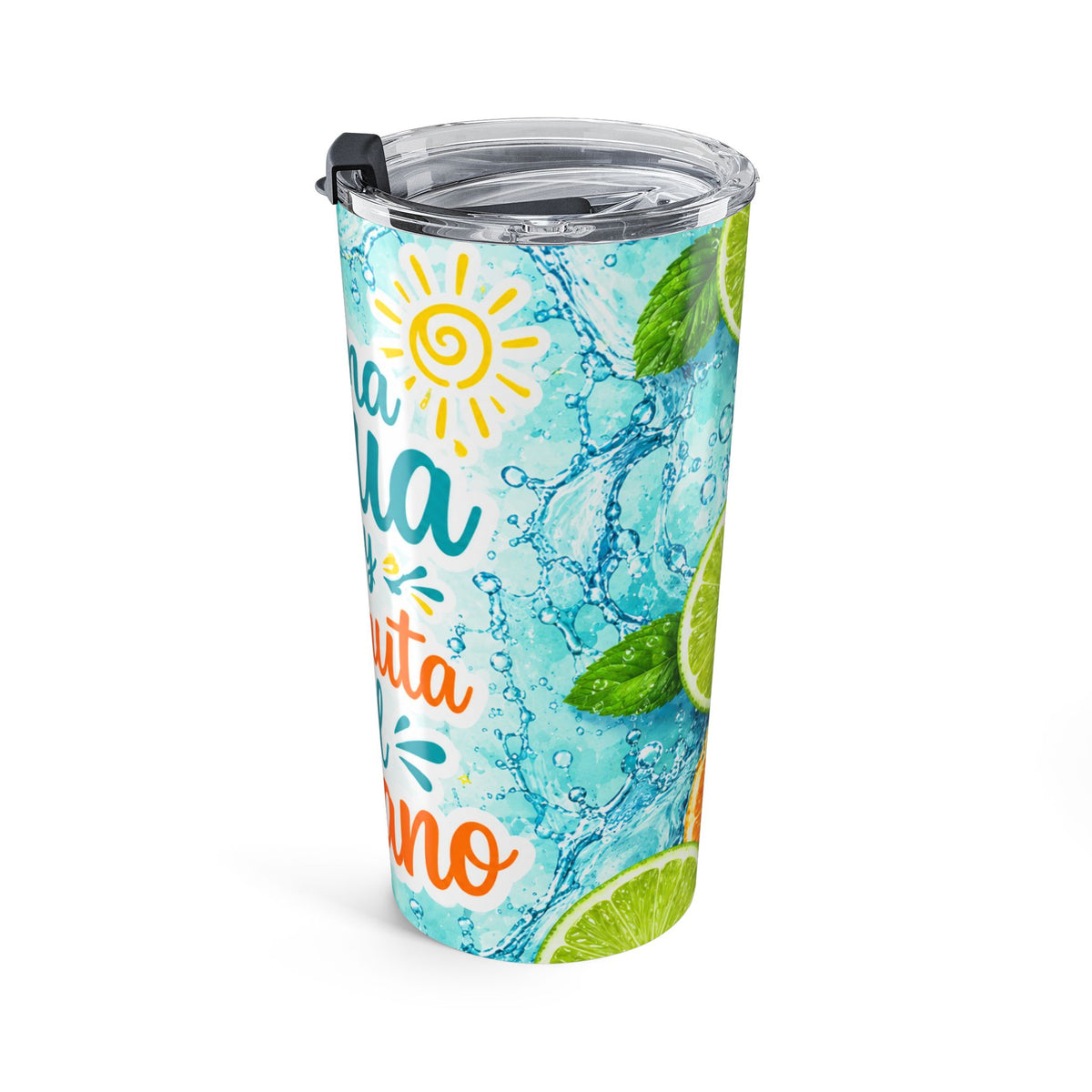 20 oz Citrus Summer Tumbler with Spanish Message – Designed by Maxo