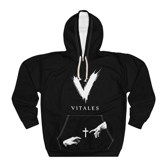 Christian Black All-Over Hoodie with Crosses and “I Am a Child of God” – Designed by Tony
