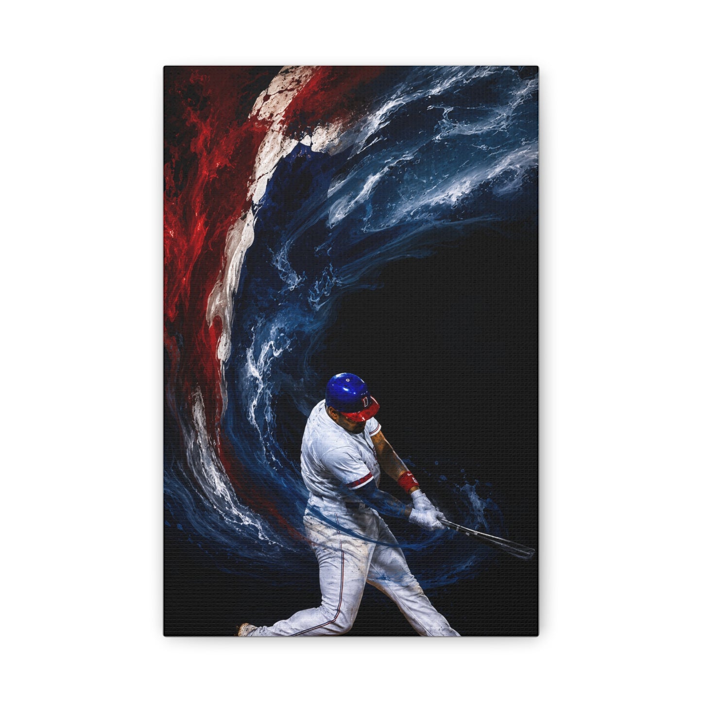 Baseball Motivational Satin Canvas Wall Art – "One Swing Can Change Everything" by Bioff