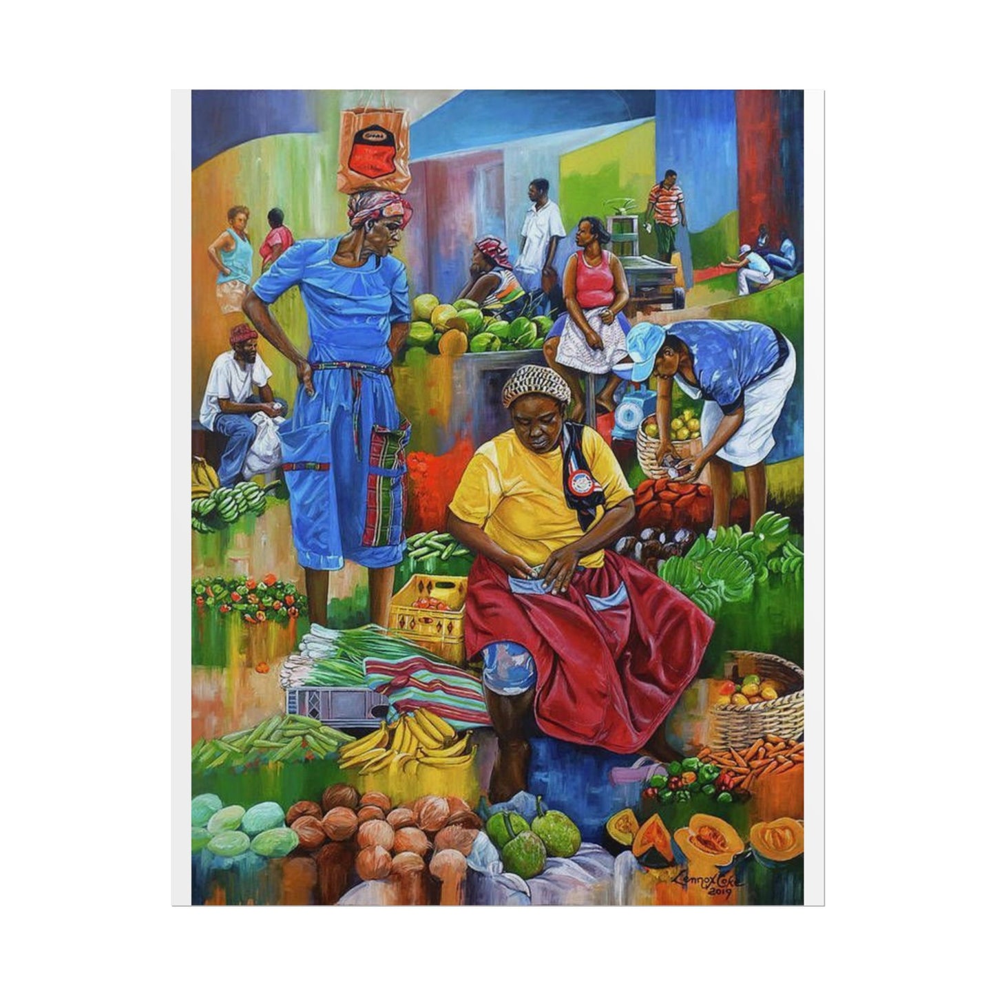 Dominican Market Life Rolled Poster – Created by Bioff
