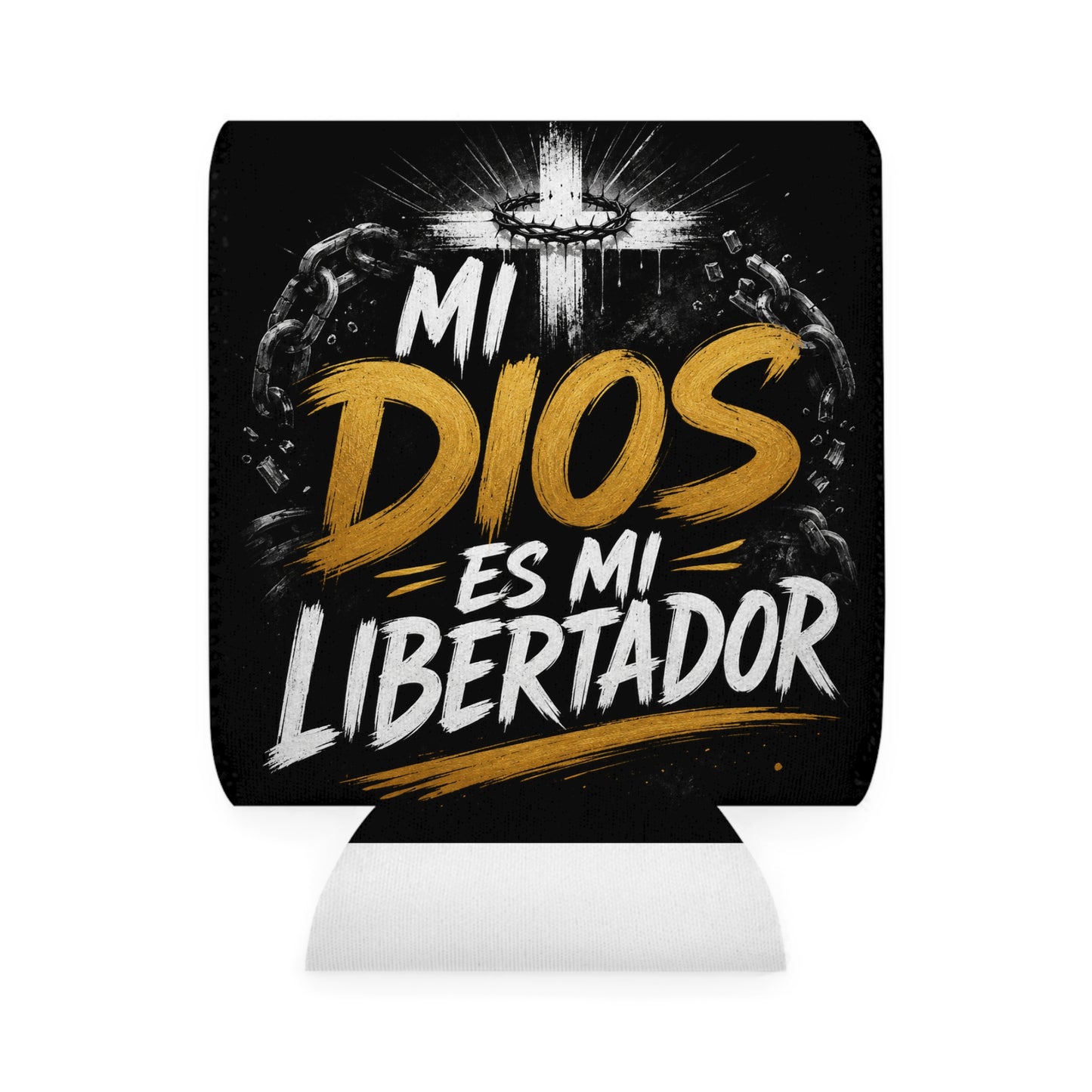 12 Oz. Can Cooler Sleeve Mi Dios Es Mi Libertador (God is my Liberator) by Annety