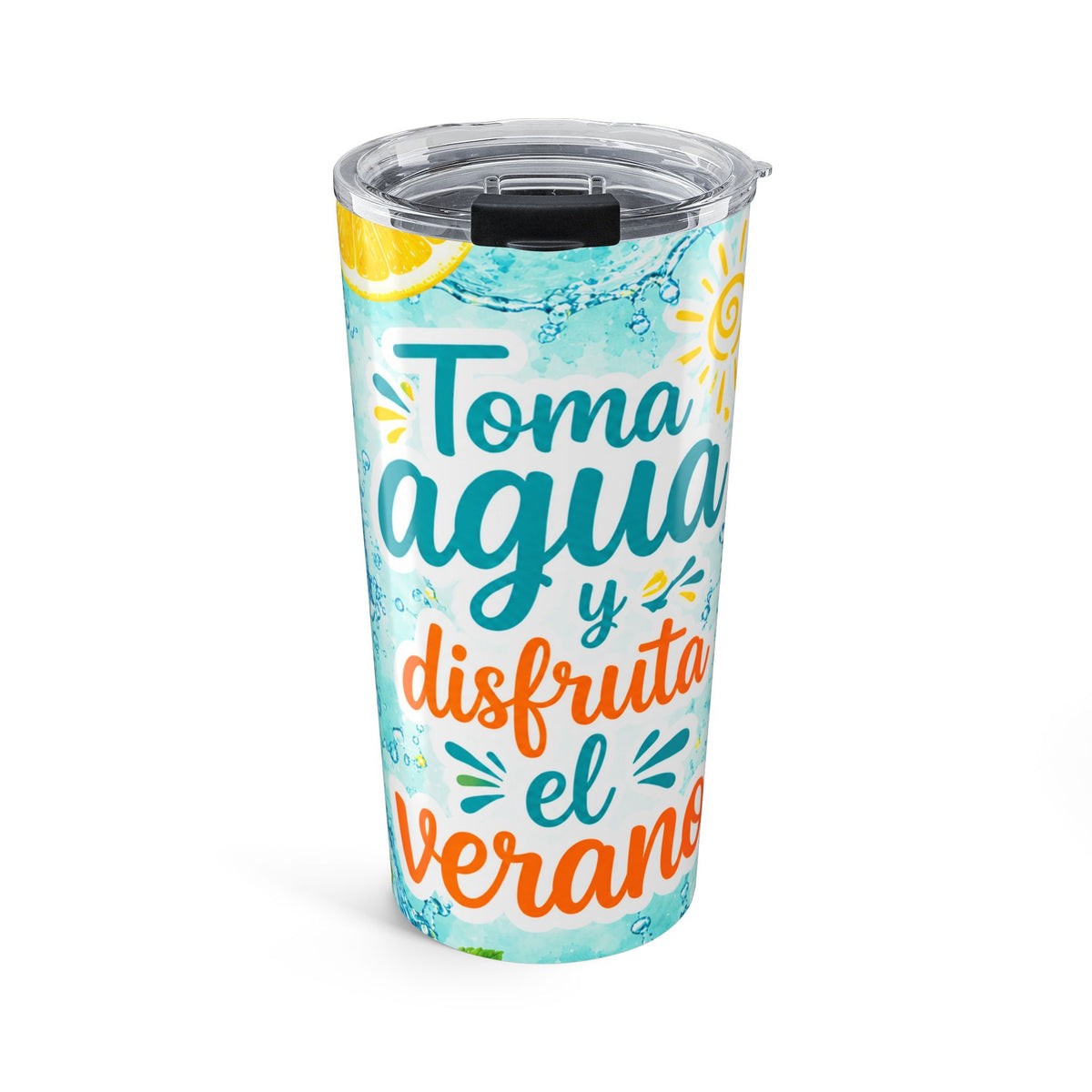 20 oz Citrus Summer Tumbler with Spanish Message – Designed by Maxo