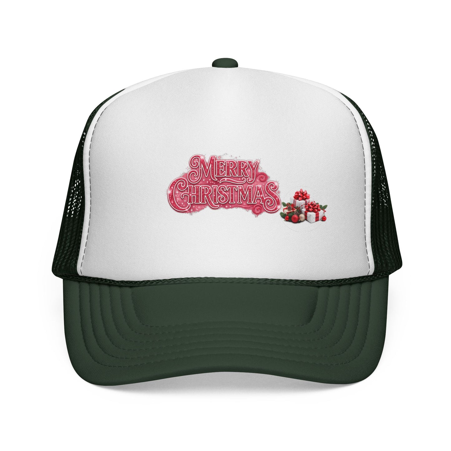 Merry Christmas Trucker Cap | Festive Holiday Mesh Hat | Designed by Osnel