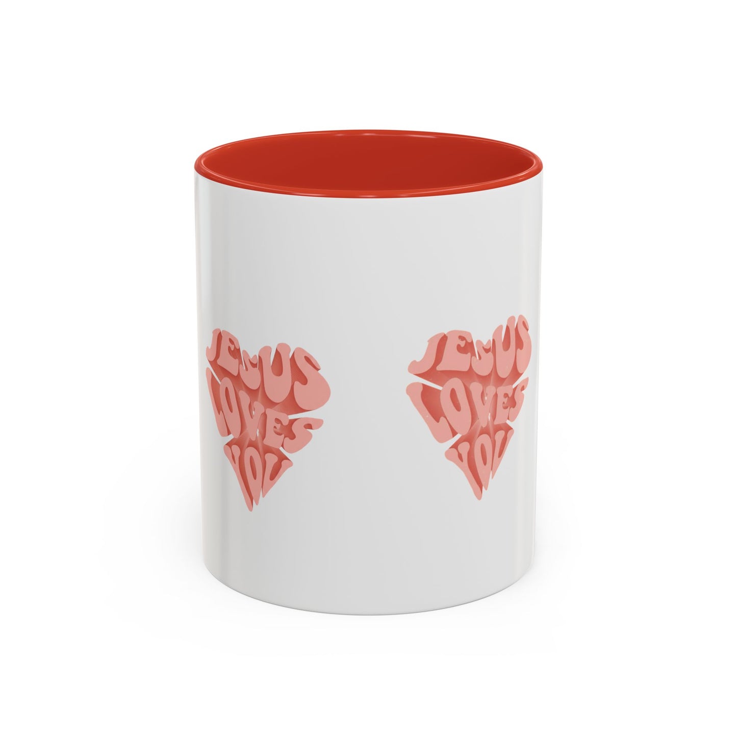 Jesus Loves You Pink Heart Ceramic Coffee Mug – Designed by Lorenzo