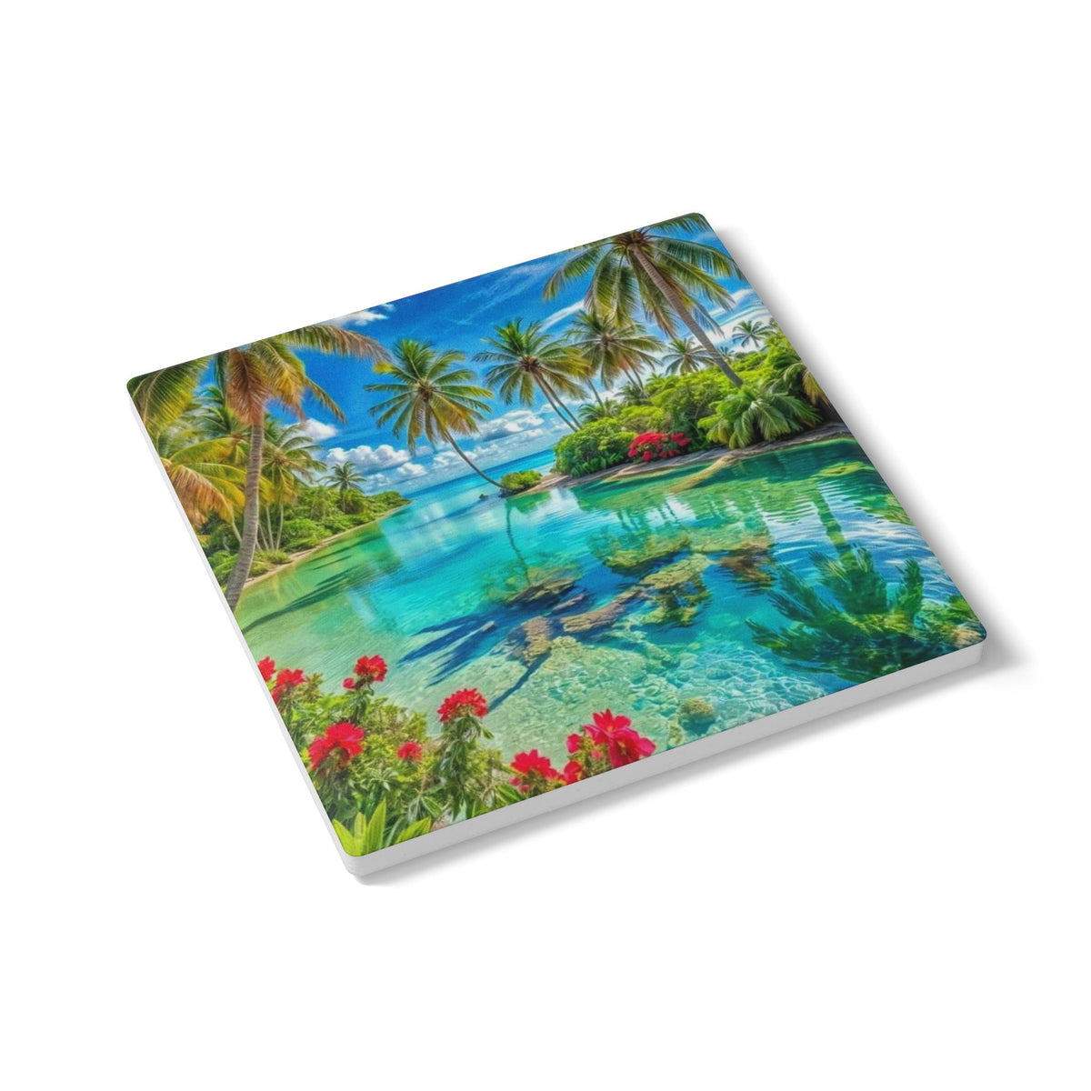 Tropical Lagoon Ceramic Coaster – Designed by Ezequiel