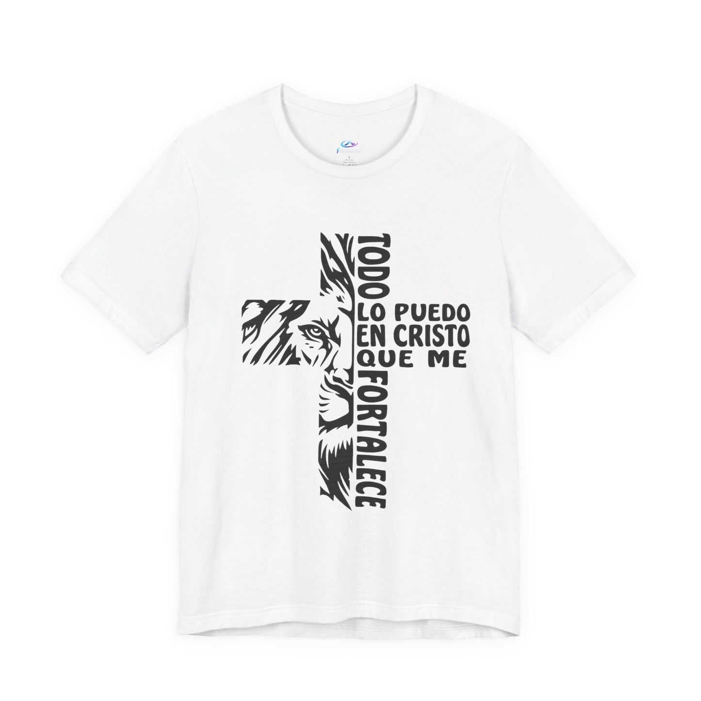 Spanish Faith Cross T-Shirt – Todo Lo Puedo en Cristo que Me Fortalece – Designed by Wilson Fritzmond