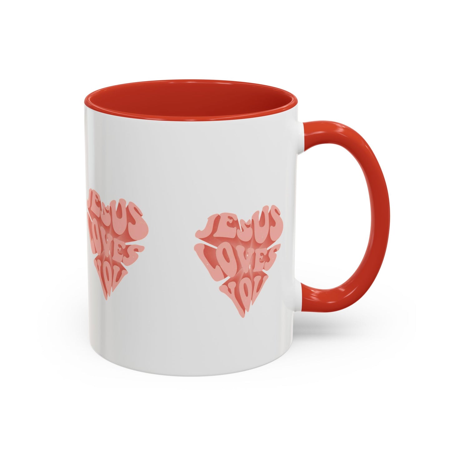 Jesus Loves You Pink Heart Ceramic Coffee Mug – Designed by Lorenzo
