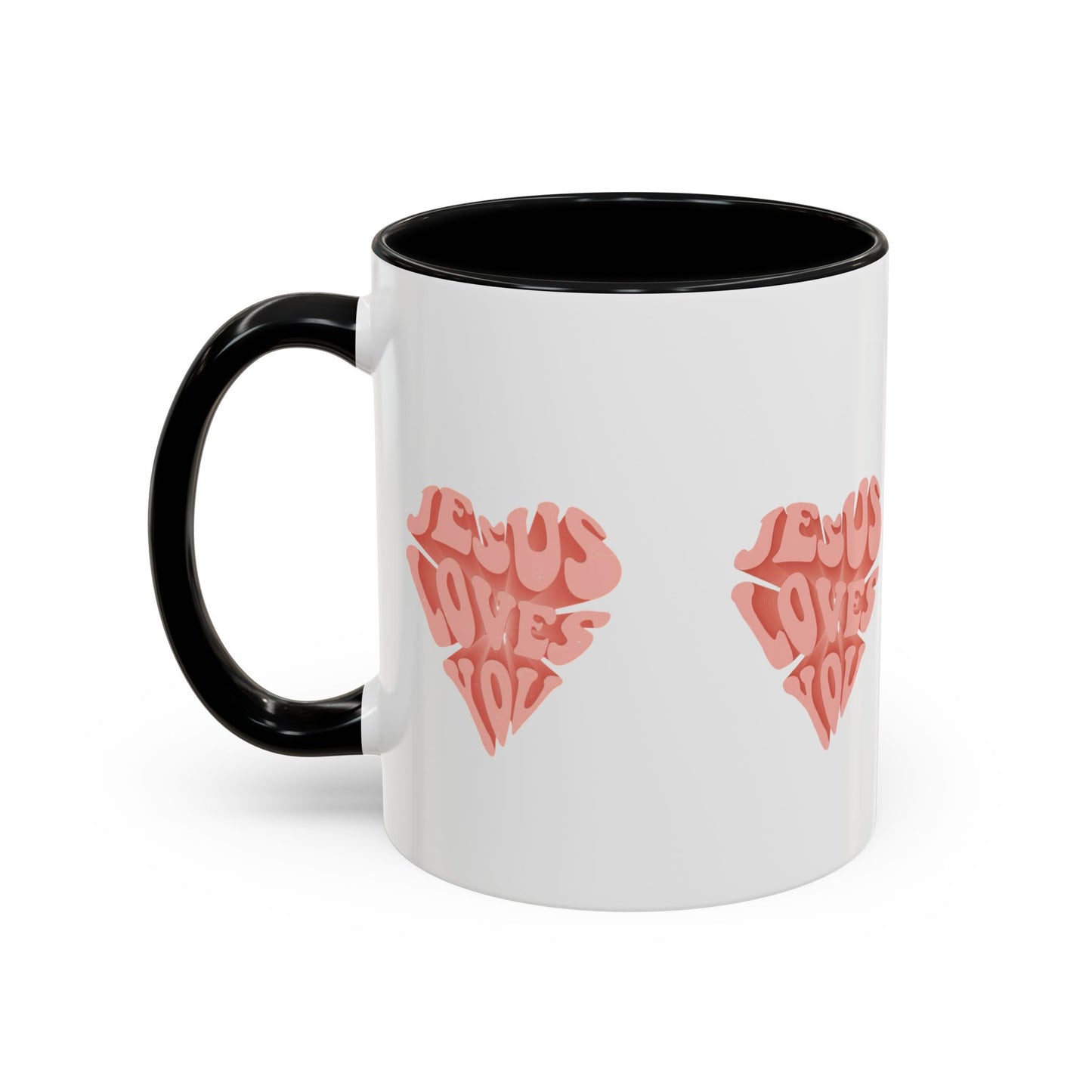 Jesus Loves You Pink Heart Ceramic Coffee Mug – Designed by Lorenzo