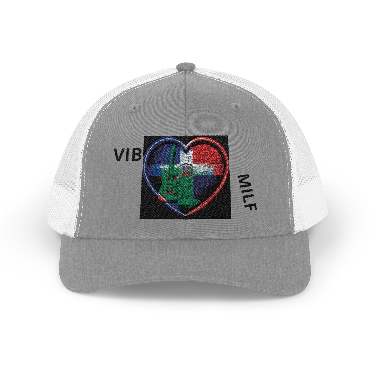 Dominican Flag Trucker Cap - Distressed Crest Snapback Hat designed by Osnel