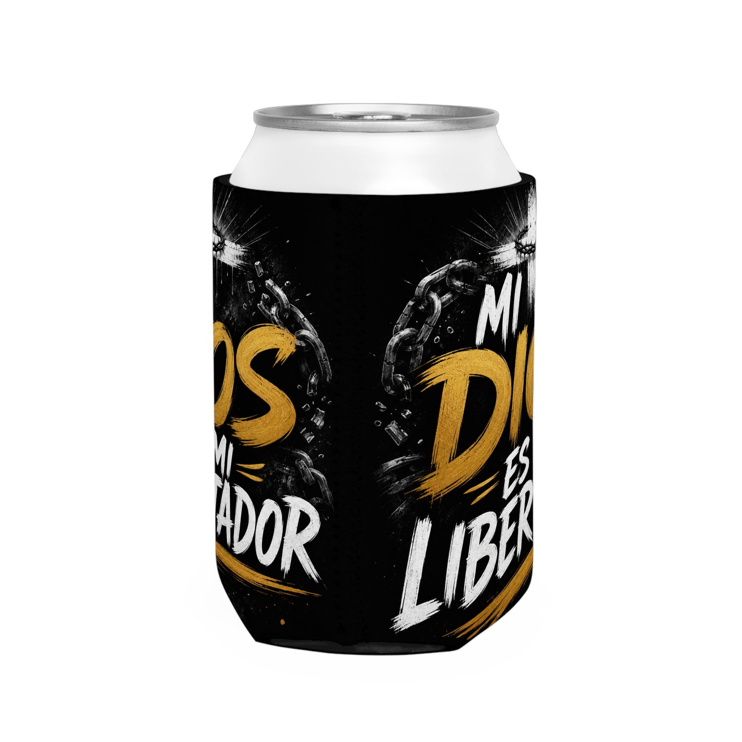 12 Oz. Can Cooler Sleeve Mi Dios Es Mi Libertador (God is my Liberator) by Annety