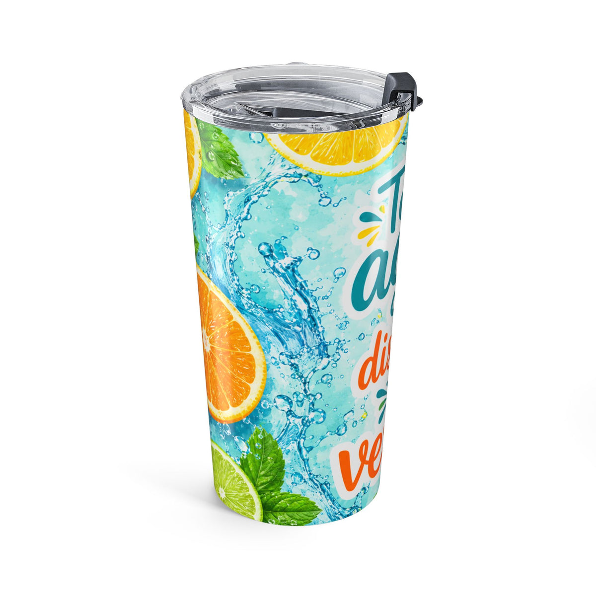 20 oz Citrus Summer Tumbler with Spanish Message – Designed by Maxo