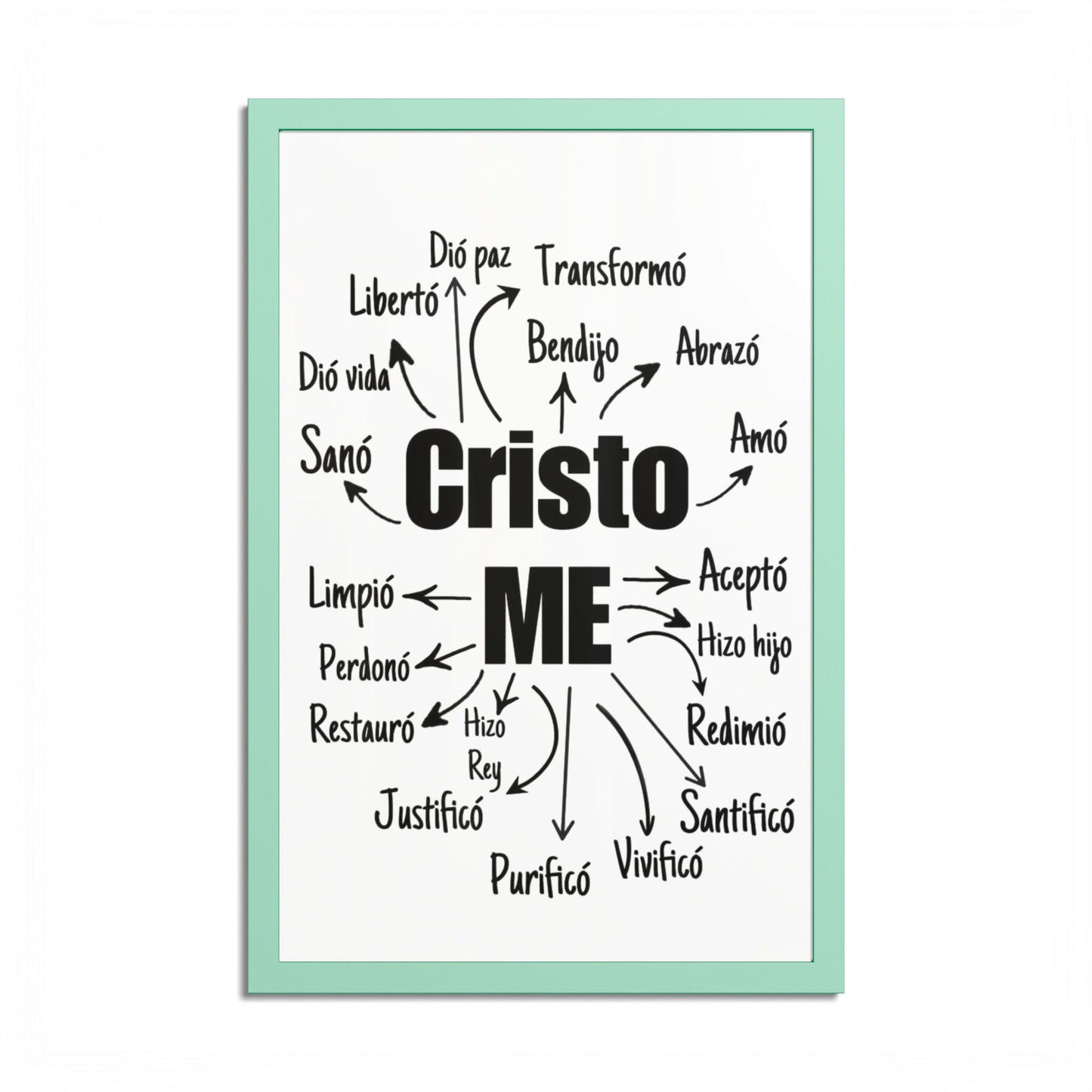 Cristo Me – Spanish Christian Wall Art | Inspirational Faith Print Created by Samuel