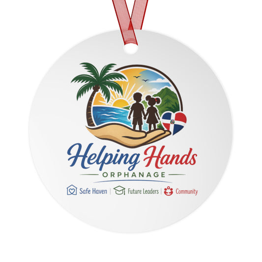 Helping Hands Orphanage Metal Ornament — Charity Fundraiser Keepsake