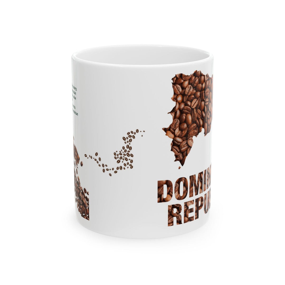 Dominican Republic Coffee Bean Map Ceramic Mug – Designed by Osnel
