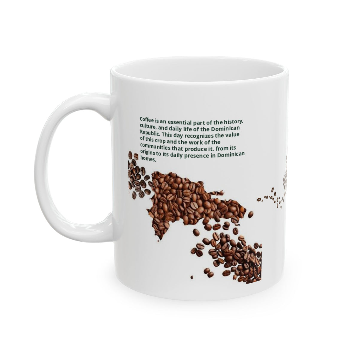 Dominican Republic Coffee Bean Map Ceramic Mug – Designed by Osnel