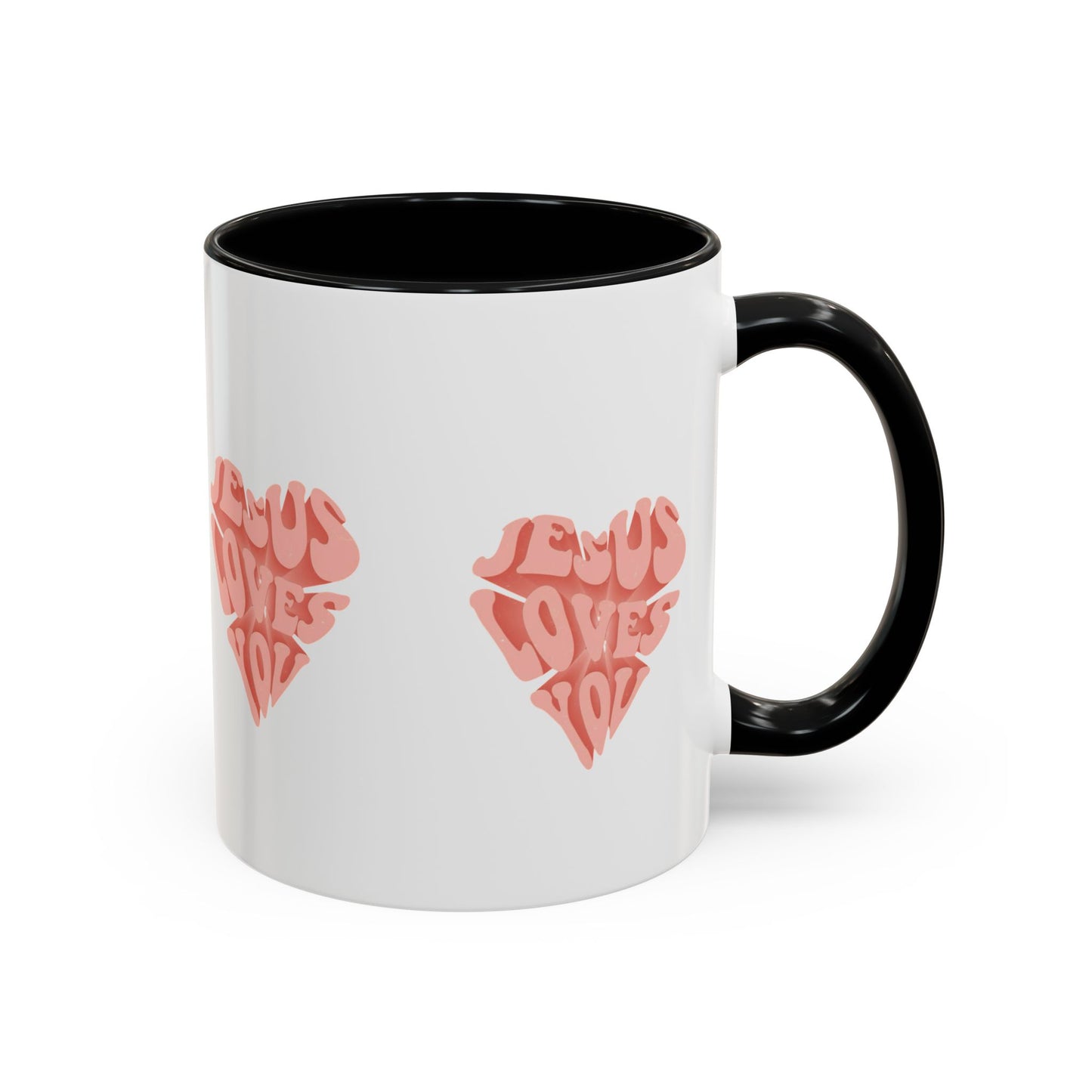 Jesus Loves You Pink Heart Ceramic Coffee Mug – Designed by Lorenzo