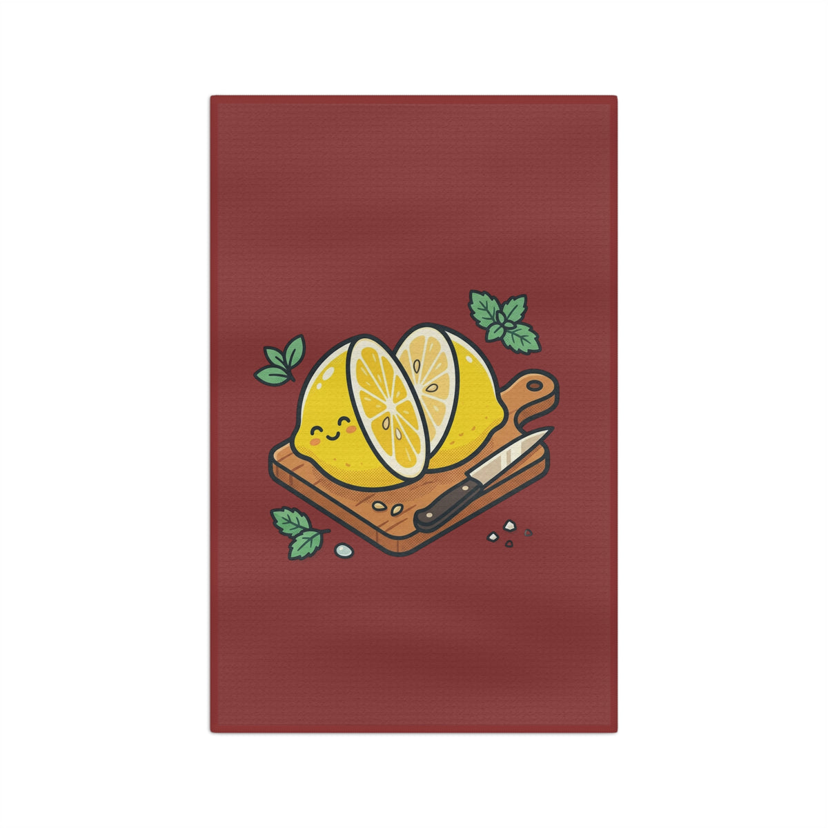 Lemon Kitchen Tea Towel with Cutting Board Design – Designed by Jonathan