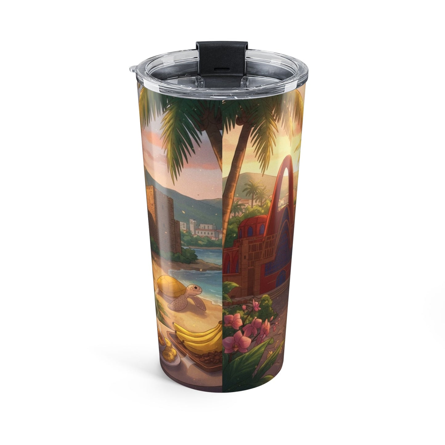 Dominican Republic 20 oz Insulated Tumbler with Tropical Artwork – Designed by Roberto
