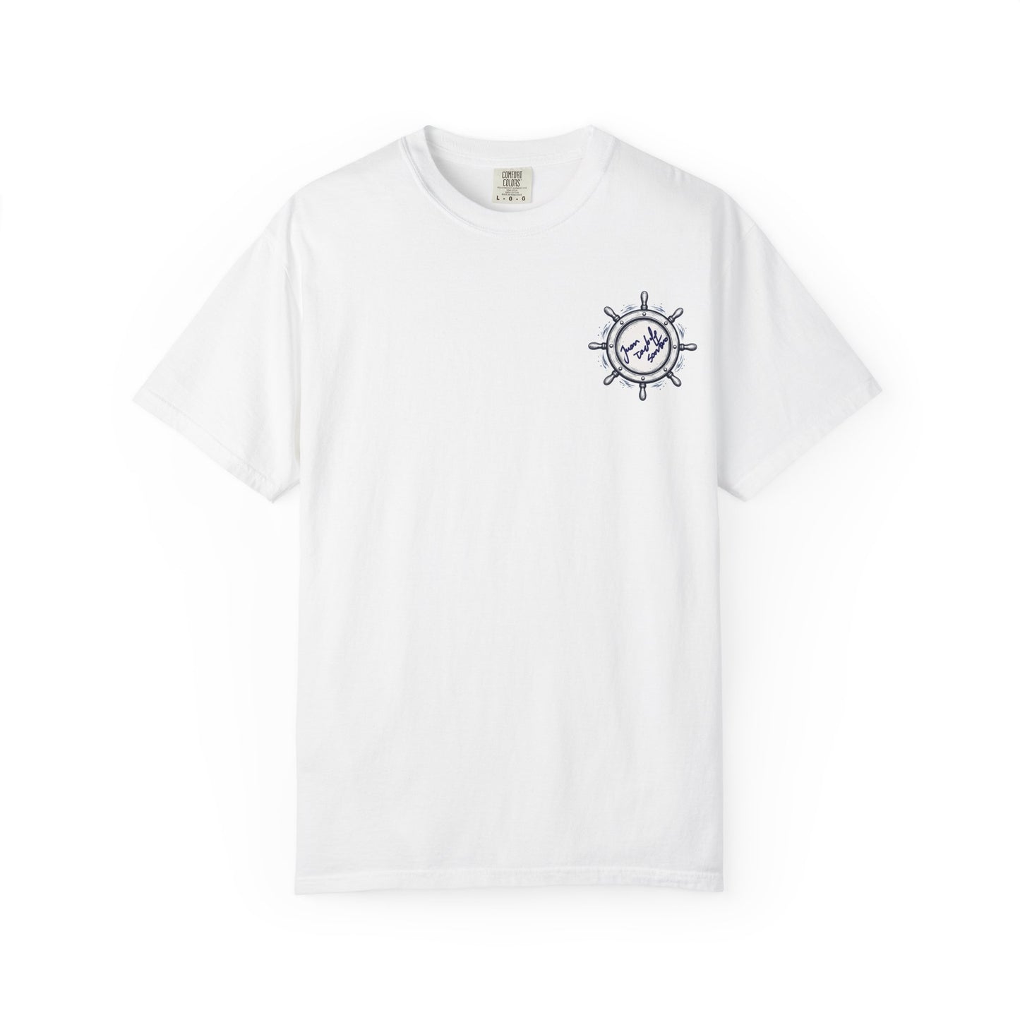 Nautical Lighthouse and Ship’s Wheel T-Shirt – Designed by Juan David