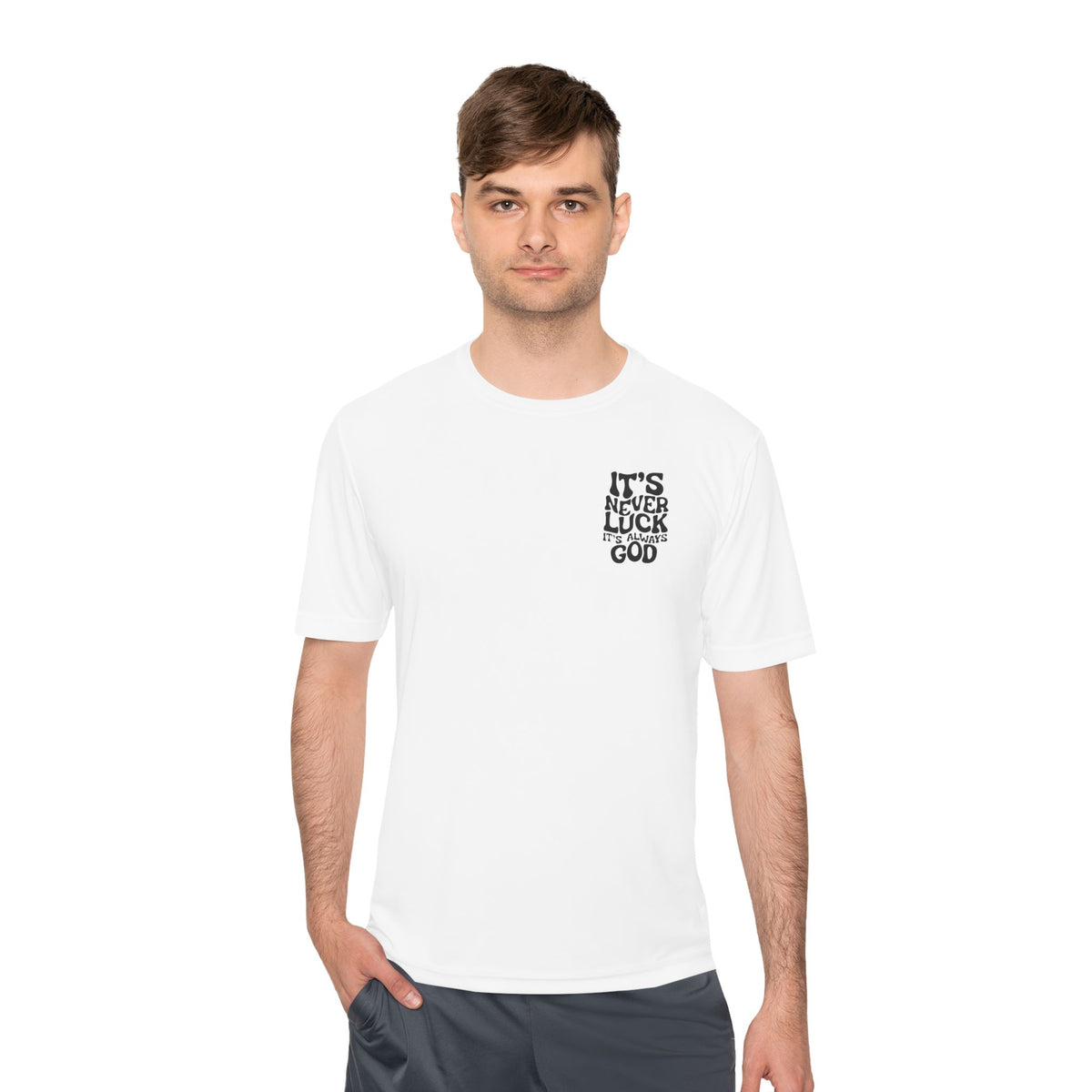 It's Never Luck, It's Always God Faith T-Shirt – Designed by Ezequiel