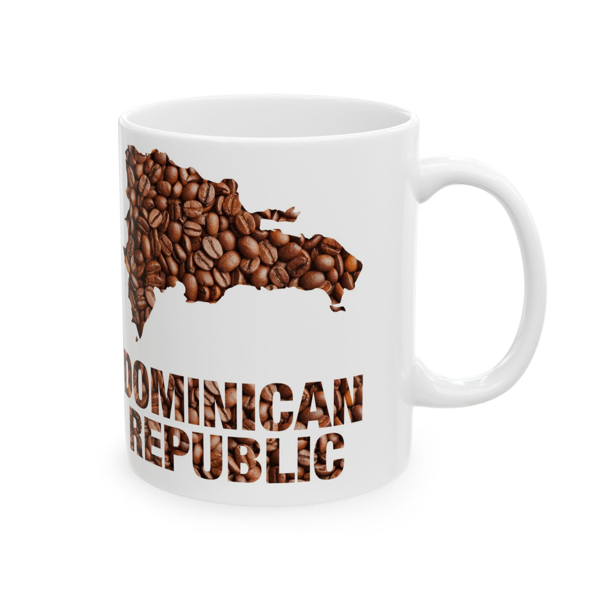 Dominican Republic Coffee Bean Map Ceramic Mug – Designed by Osnel