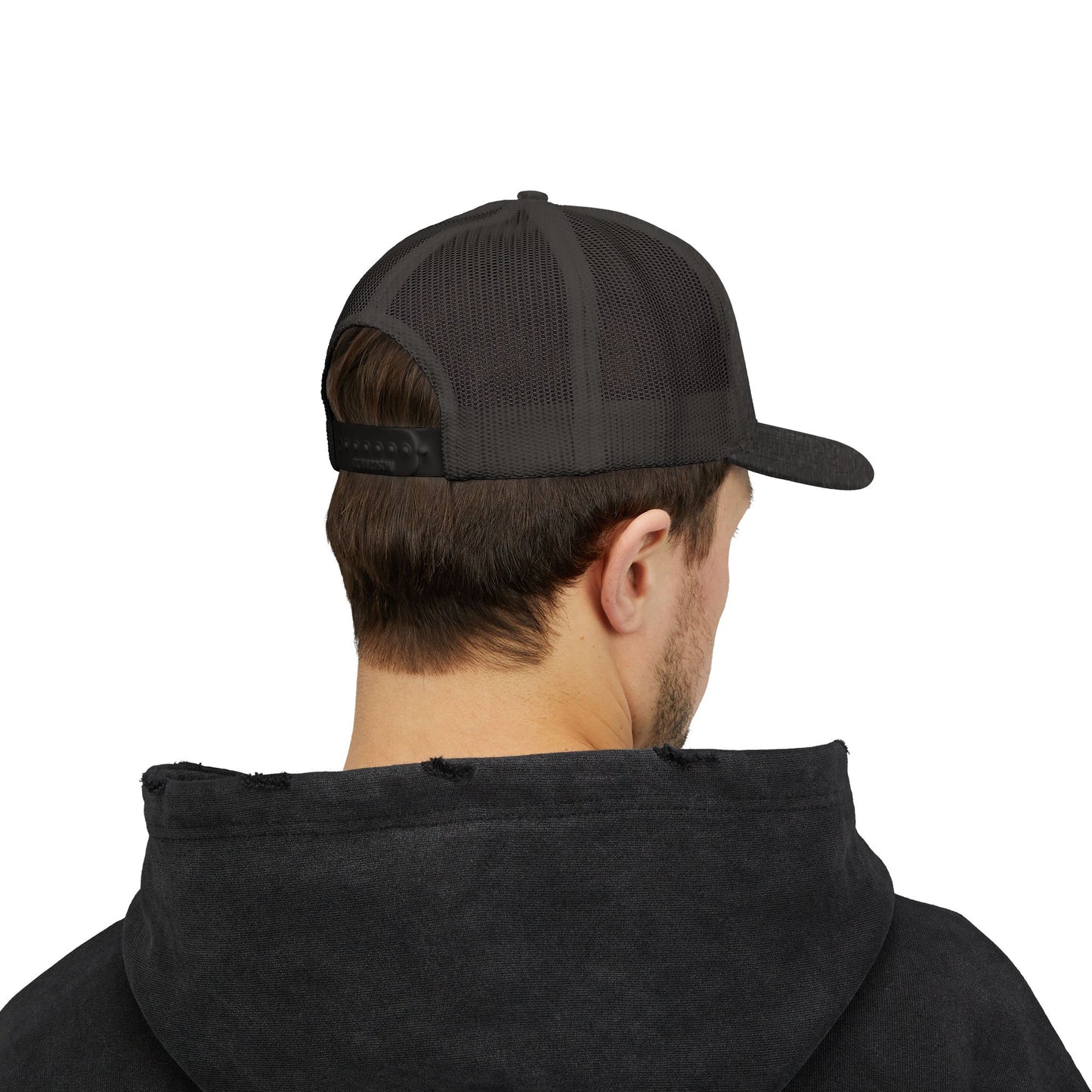 Dominican Flag Trucker Cap - Distressed Crest Snapback Hat designed by Osnel