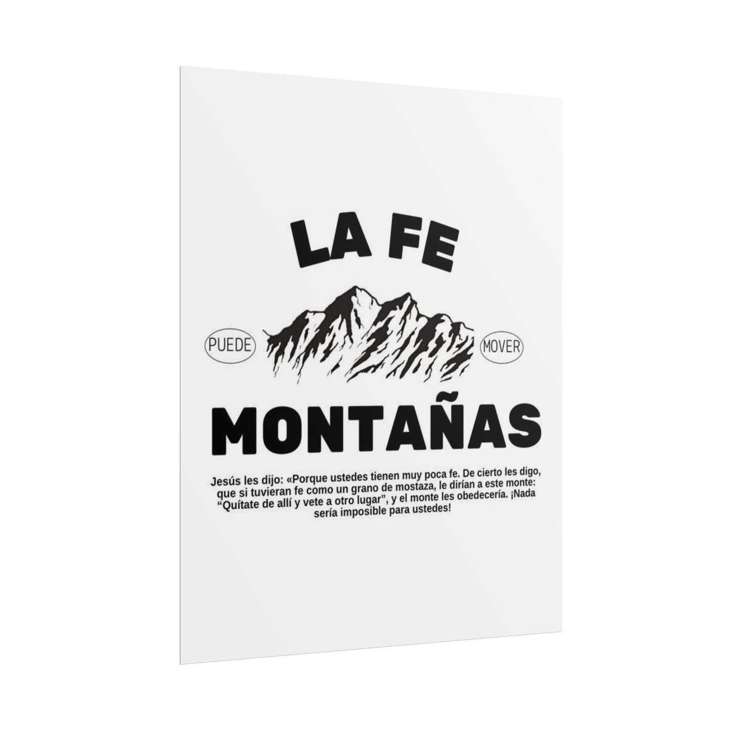 Faith That Moves Mountains – Inspirational Spanish Poster  Designed by Ana