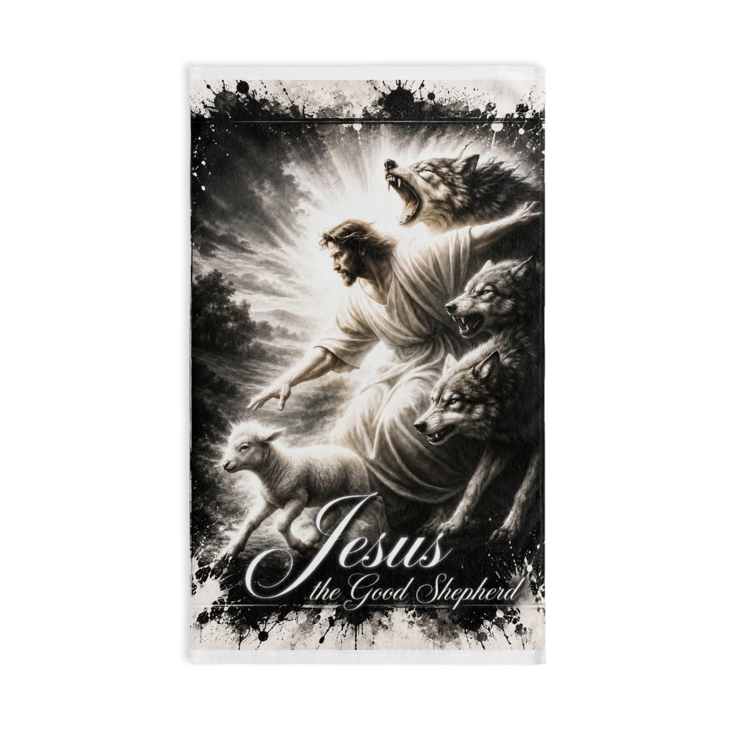 Jesus the Good Shepherd – Defender of the Flock Canvas Print art by Bioff