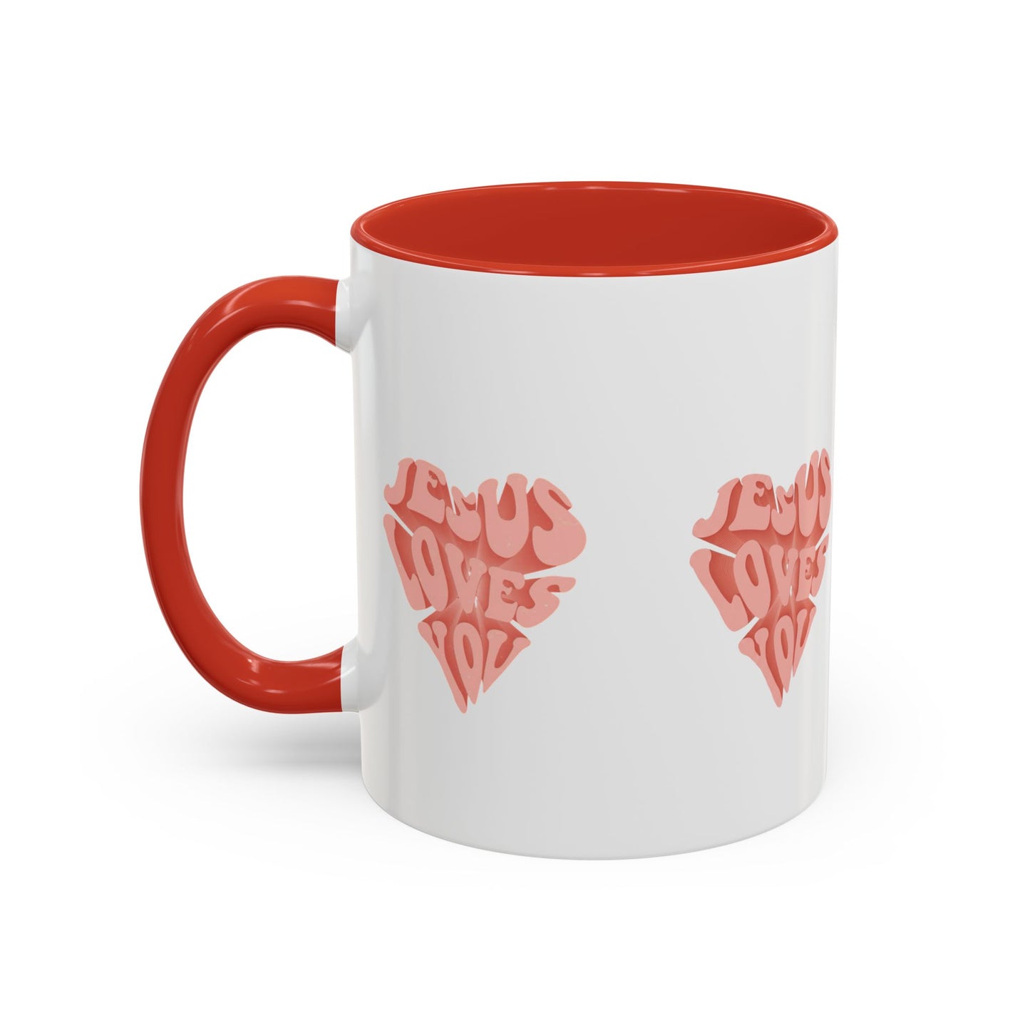 Jesus Loves You Pink Heart Ceramic Coffee Mug – Designed by Lorenzo