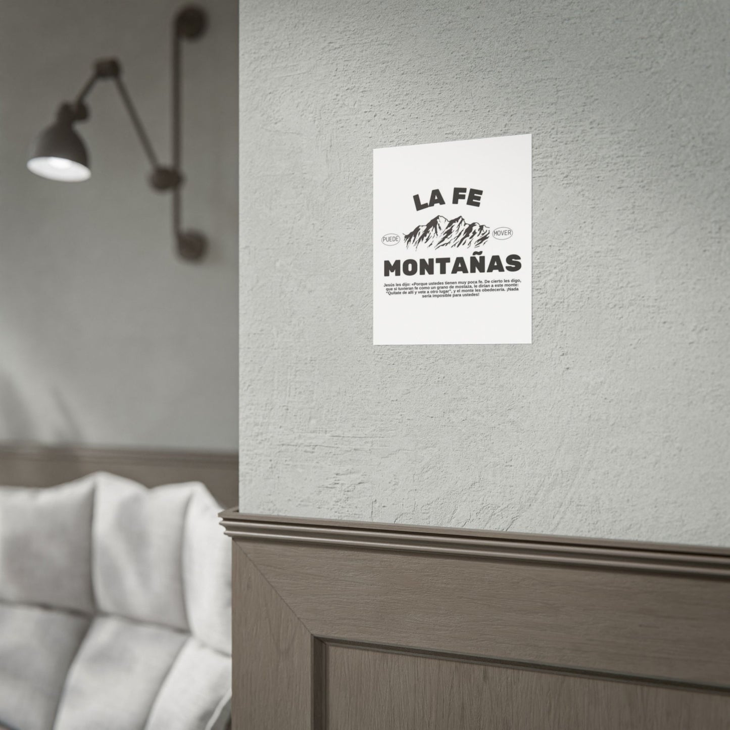 Faith That Moves Mountains – Inspirational Spanish Poster  Designed by Ana
