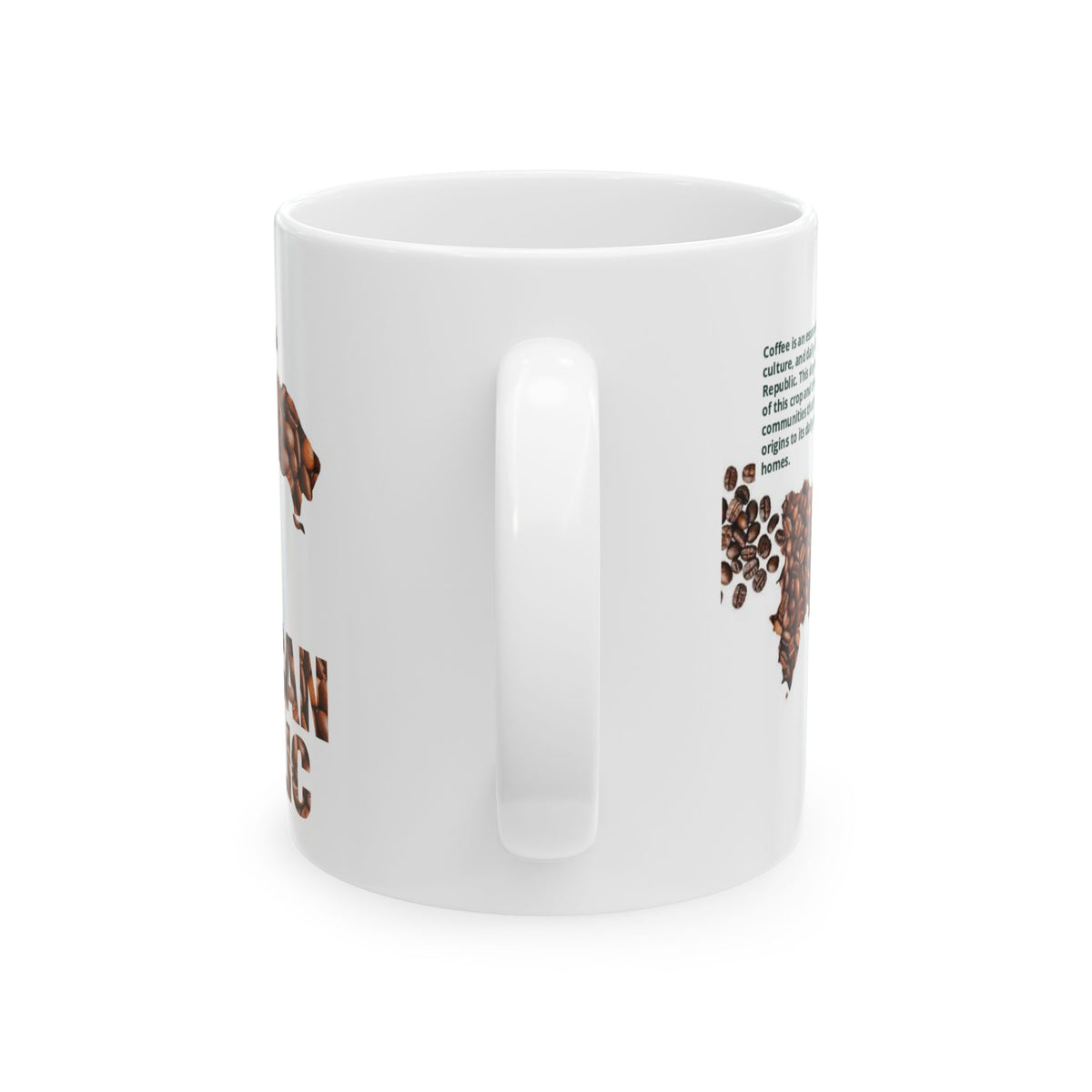 Dominican Republic Coffee Bean Map Ceramic Mug – Designed by Osnel