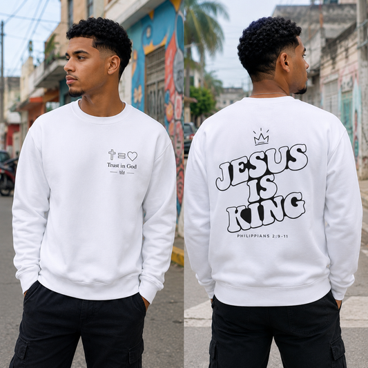 Jesus is King Classic Fleece Sweatshirt - Designed by Bailin