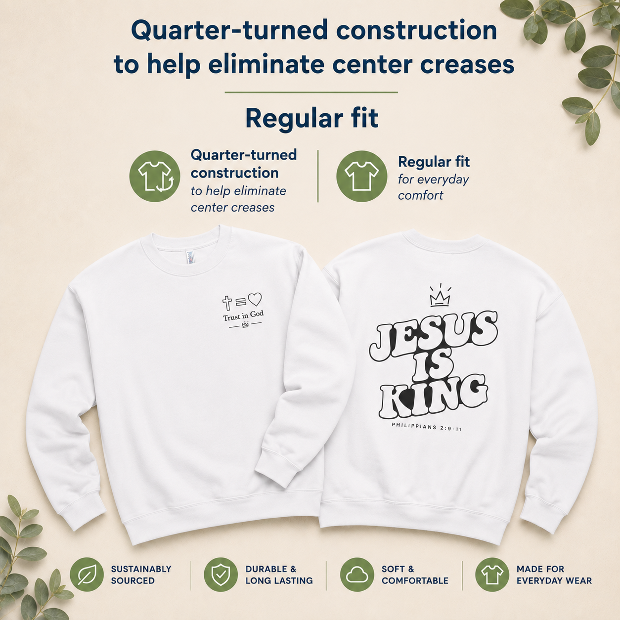 Jesus is King Classic Fleece Sweatshirt - Designed by Bailin