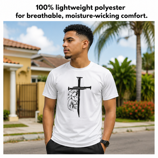 Strength Through Faith" Performance T-Shirt by Samuel