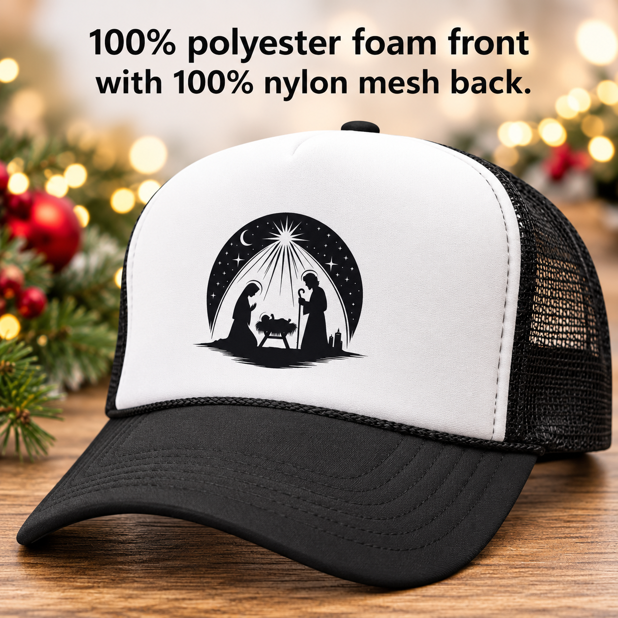Christian Nativity Trucker Hat | Christmas Faith Cap by Samuel