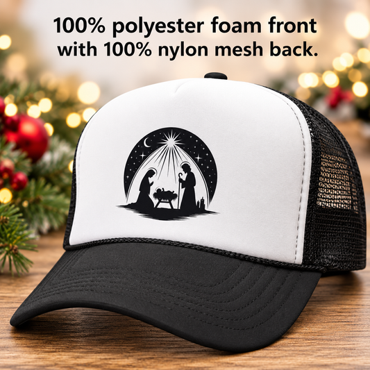 Christian Nativity Trucker Hat | Christmas Faith Cap by Samuel