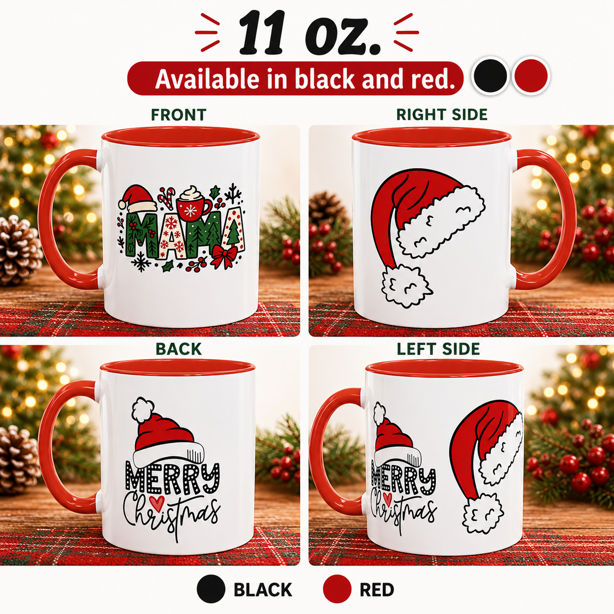 Festive Holiday Mug Christmas Santa Hat Design Ceramic Coffee Cup Perfect Gift For Mom Winter Morning Beverage Christmas Day Celebration Kitchen Essential Meaningful Christmas Present Holiday Breakfast Drinkware Santa Design Collection