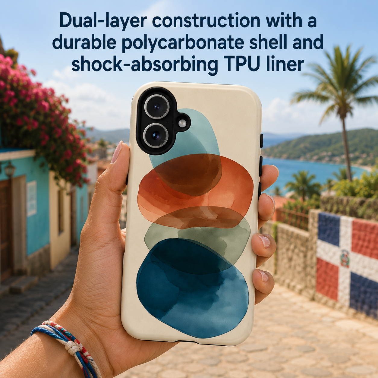 Abstract Watercolor Circles Phone Case — Protective Tough Case - Designed by Anna