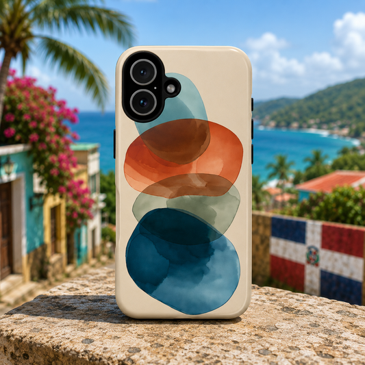 Abstract Watercolor Circles Phone Case — Protective Tough Case - Designed by Anna