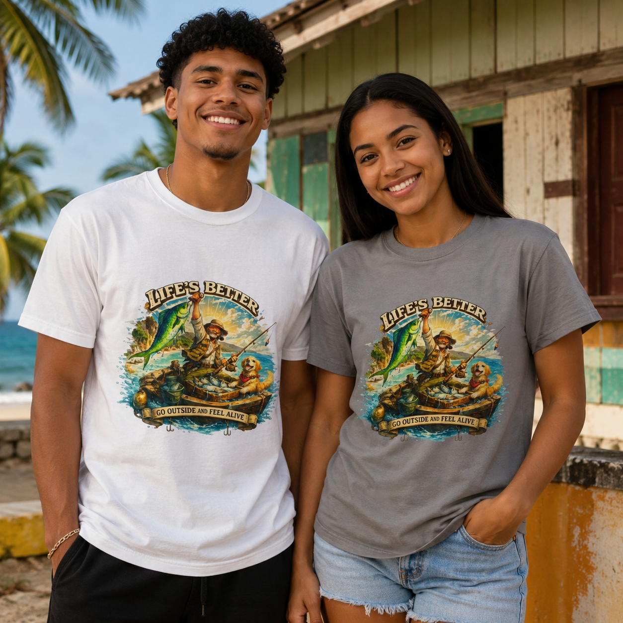 Fishing Adventure T-Shirt — "Life's Better" Graphic Tee by Roberto