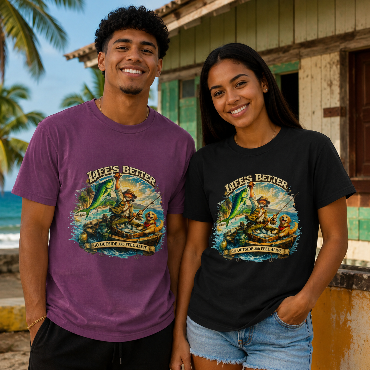 Fishing Adventure T-Shirt — "Life's Better" Graphic Tee by Roberto