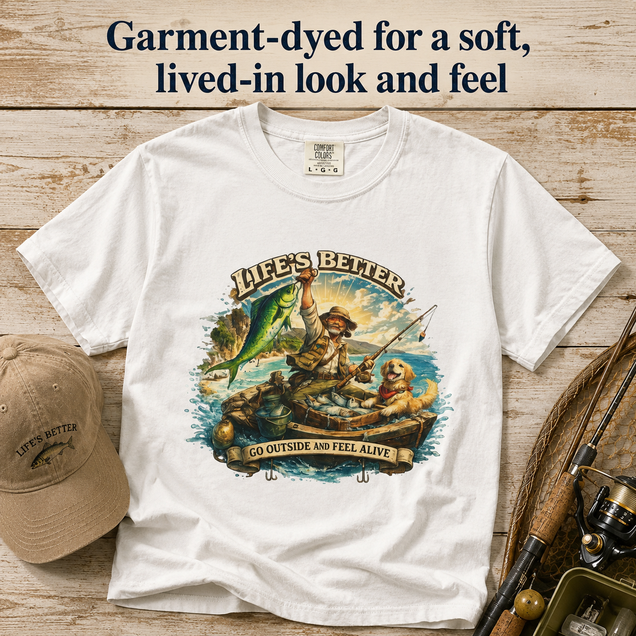 Fishing Adventure T-Shirt — "Life's Better" Graphic Tee by Roberto