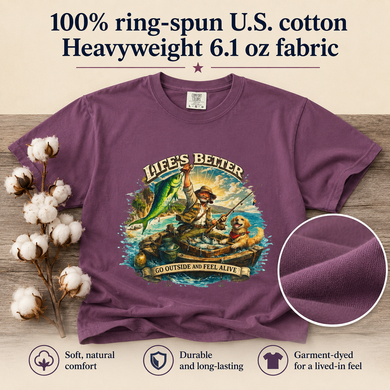 Fishing Adventure T-Shirt — "Life's Better" Graphic Tee by Roberto